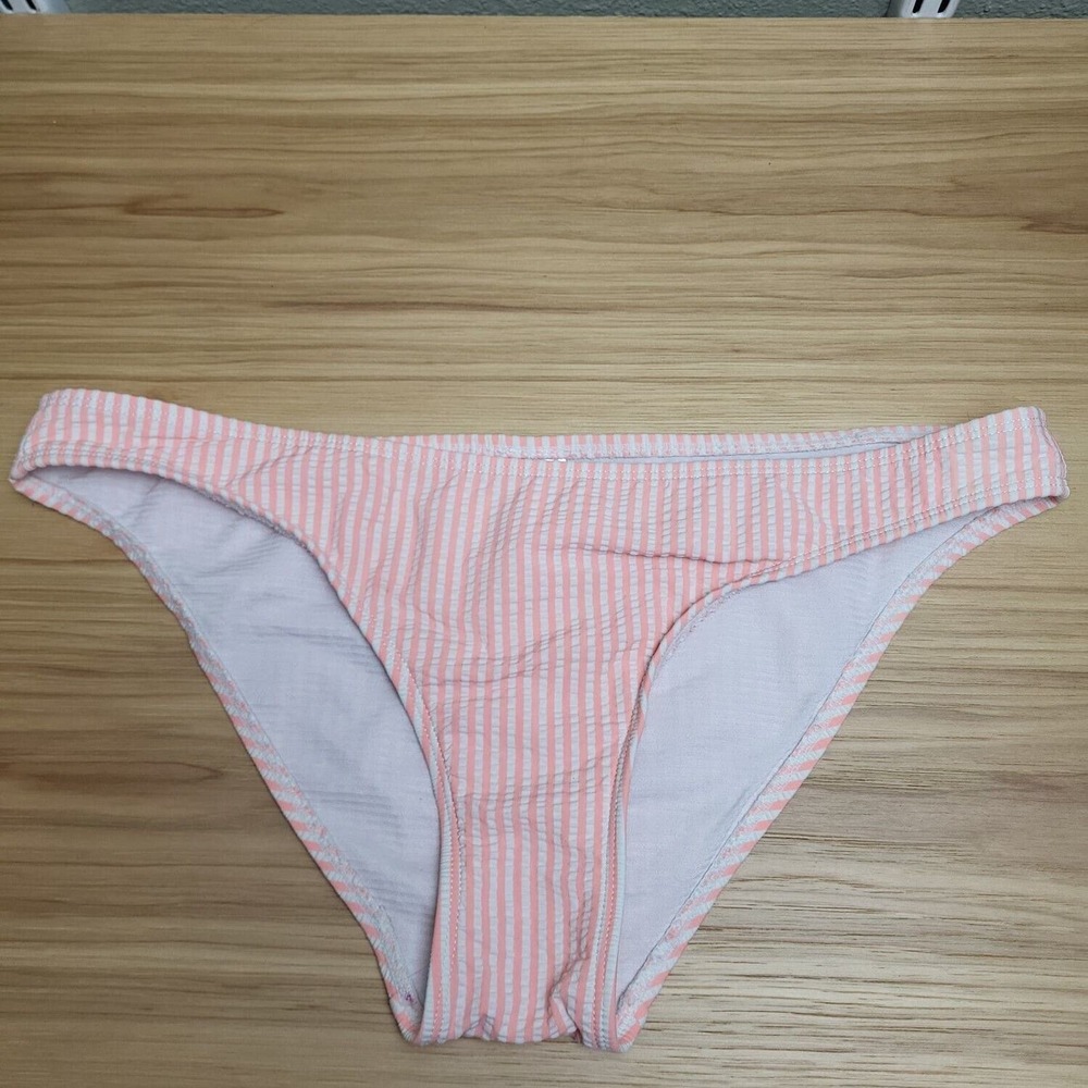 2Chillies Womens Orange White Stiped Swim Bikini Bottom Size 12